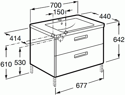 Раковина Roca Gap 70 см