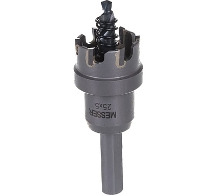 Коронка ТСТ с центрирующим сверлом и толкающей пружиной (25х5 мм) Messer 20-05-025