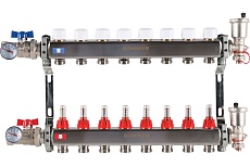 Коллектор из нержавеющей стали Rommer в сборе, с расходомерами, 8 выходов Rms-1210-000008 RG0091LAMEVUF0