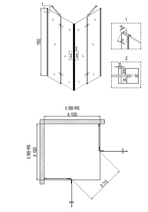 Душевой уголок Niagara Nova NG-6614-08 100x100 прозрачный, хром