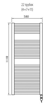 Полотенцесушитель электрический Irsap Ares EIM058I01IR01NNN03 58x111.8 с выключателем, белый