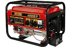 Электрический бензиновый генератор Partner For Garden 4000е P 4.875 ква макс. нагрузка, 220 В, 12 В, 3.5 кВт, 50 Гц, 7 л.с, электростартер, акб 6285