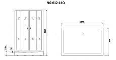 Душевой уголок Niagara Eco NG- 012-14Q BLACK 120x80 мозаика, с поддоном