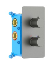 Смеситель для душа Aquatek Европа AQ1393BGM термостат, шлифованный черный хром