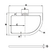 Поддон для душа RGW GWS-41L 90x120 литьевой мрамор, левый