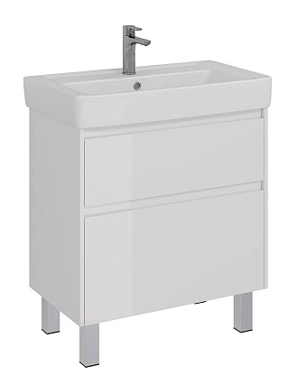 Мебель для ванной Lemark Combi 80 см белый глянец