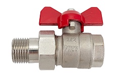 Шаровой Кран DOUBLE-LIN латунный резьбовой, бабочка, со сгоном НР/ВР 1/2&quot; LL1045 (1/2&quot;)