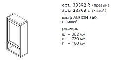 Шкаф Caprigo Albion Promo 36 см R 33392R-B077 bianco grigio с патиной