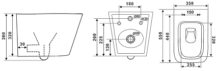 Подвесной унитаз Timo Soli TK-303MB с микролифтом, черный