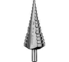 Ступенчатое сверло по металлу Зубр Профессионал 4-39 мм, 14 ступеней, сталь Р6М5 29670-4-39-14_z01