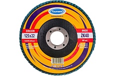 Круг лепестковый циркониевый по металлу и нержавеющей стали (125х22 мм, ZK40, 38А) Tsunami КЛТ1 D9610000ZK12540