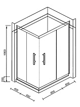 Душевой уголок Parly ZQ121B-R 120x80 прозрачный, черный, с поддоном R