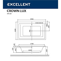 Акриловая ванна Excellent Crown Lux 190x120