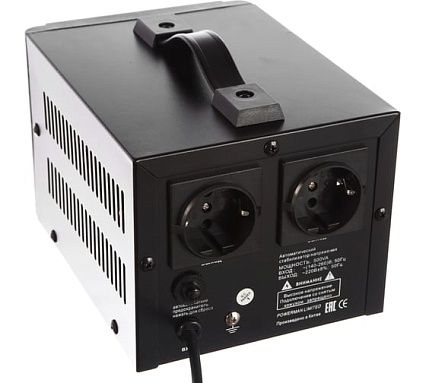 Стабилизатор напряжения Powerman 1ф 0,5 кВА AVS 500 D Black 6015735