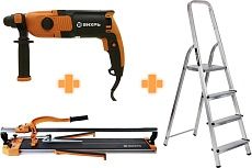 Набор инструментов Вихрь : перфоратор + стремянка + плиткорез 902/10