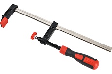 Столярная F-образная струбцина Deli dl110525z усиленная, 250x50 мм, максимальное усилие зажима 2000 Н, резьба 12 мм, штанга 5 мм 112048