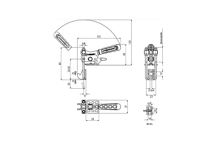 Вертикальная защелка со стопорной рукояткой KUKAMET макс.усилие 153 кг 351-2-L