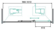 Душевая дверь BelBagno DUE-BF-1-100-C-Cr 100x190 прозрачная