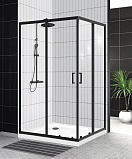 Душевой уголок BelBagno UNO-195-AH-2-100/80-C-NERO 100x80 прозрачный, черный матовый