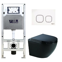 Комплект Weltwasser 10000010826 унитаз Merzbach 041 MT-BL + инсталляция + кнопка Amberg RD-WT