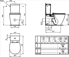 Чаша Ideal Standard Connect AquaBlade E042901