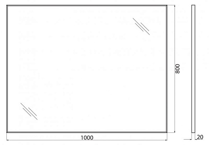 Зеркало BelBagno SPC-AL-1000-800 Nero 100x80 см черный