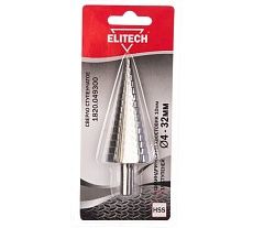 Сверло ступенчатое (4-32 мм; 15 ступеней; HSS; хвостовик 10 мм) Elitech 1820.049300