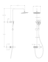 Душевая стойка Wonzon&Woghand Muse Corno WW-A30653-MW белый матовый