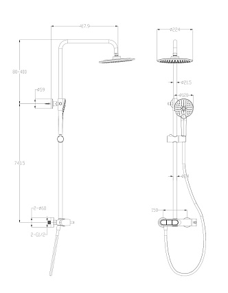 Душевая стойка Wonzon&Woghand Muse Corno WW-A30653-MW белый матовый