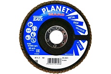 Круг лепестковый торцевой Planet-Mars z конический 125x22.23 мм, Р60, цирконий Sait 41606