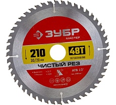 Диск пильный по дереву чистый рез (210x30 мм; 48Т) Зубр 36914-210-30-48_z01