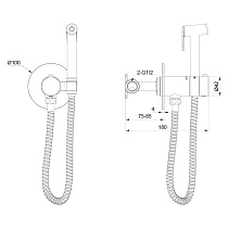 Смеситель Oliveeka Y-Line OL-829909-MB с гигиеническим душем, термостат, черный матовый