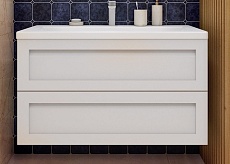 Мебель для ванной Art&Max Platino 100 см с керамической раковиной, белый матовый