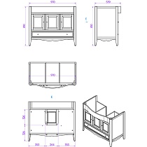 Тумба с раковиной TW collection Veronica Nuovo 105 см, 1 ящик, bianco VER4105-B