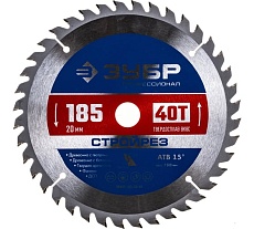 Диск пильный по строительной древесине Зубр Стройрез Профессионал 185х20 мм, 40Т 36931-185-20-40
