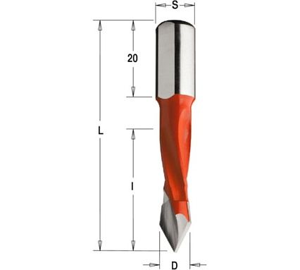 Сверло левое сквозное (5х10х70 мм) Deltatools 06-0075