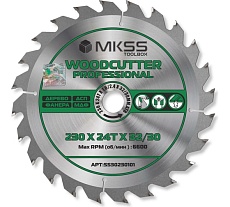 Диск пильный по дереву MKSS Toolbox Woodcutter Professional SS3023 230x24Тх1.6/2.4x32/30 мм SS30230101