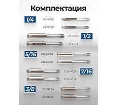 Метчики Scheppach набор 10 предметов (дюйм) Sch-C010-2T(65172)