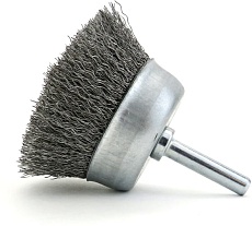 Щетка чашечная EuroBrush 50 мм c хвостовиком 6 мм, ворс гофр сталь 0.20 мм, до 4500 об/мин (код 13-090) EB-C50ST2