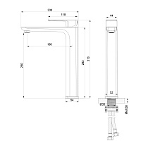 Смеситель для раковины Oliveeka D-Line OL-239003-CR хром