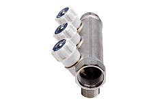 Резьбовой коллектор с вентилями Aqualink вн-нар 3/4, 1/2x4 4478