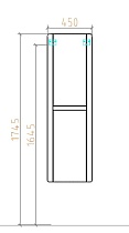 Шкаф-пенал Black&White Universe U915.SC 45 см, Glossy light grey