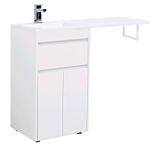 Тумба с раковиной Aquanet Токио 110 см напольная, 1 ящик 2 дверцы, белый глянец