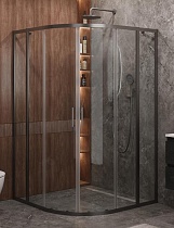 Душевой уголок Cezares MOLVENO-R-22-100+20-C-GM-IV 120x120 прозрачный, оружейная сталь