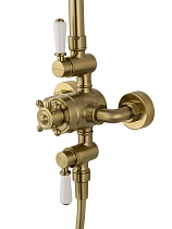 Душевая стойка Wonzon&Woghand Retro WW-B3041-BG термостат, брашированное золото