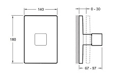 Смеситель для душа Jacob Delafon Square E75413-CP внешняя часть