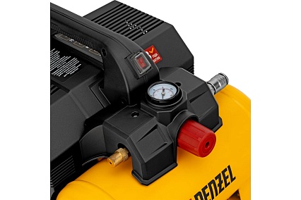 Компрессор Denzel dls750/6 безмасляный малошумный 750 вт, 140 л/мин, ресивер 6 л 58019