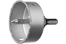 Коронка-чашка в сборе с державкой и сверлом Зубр Профессионал 76х25 мм, карбид-вольфрамовая крошка 33360-076_z01