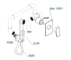 Смеситель для биде WasserKRAFT Aller A106156 со шлангом 100 см