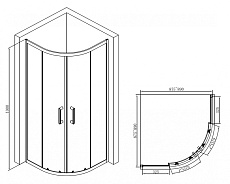 Душевой уголок Abber Schwarzer Diamant 90x90 четверть круга, черный